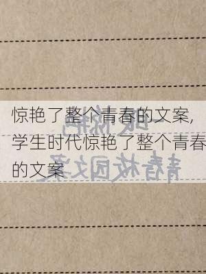 惊艳了整个青春的文案,学生时代惊艳了整个青春的文案