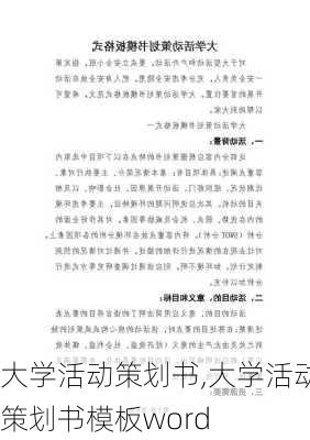 大学活动策划书,大学活动策划书模板word