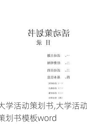 大学活动策划书,大学活动策划书模板word