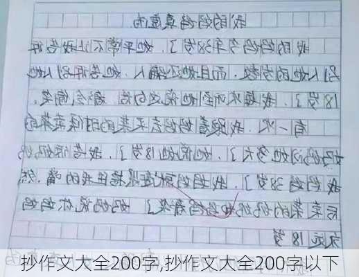 抄作文大全200字,抄作文大全200字以下