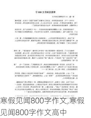 寒假见闻800字作文,寒假见闻800字作文高中