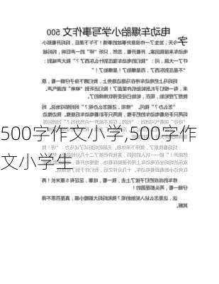 500字作文小学,500字作文小学生