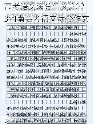 高考语文满分作文,2023河南高考语文满分作文