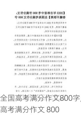 全国高考满分作文800字,高考满分作文 800