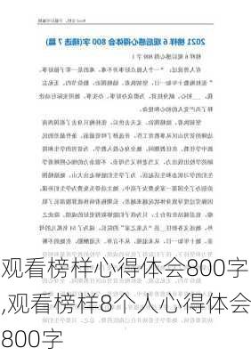 观看榜样心得体会800字,观看榜样8个人心得体会800字