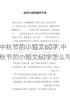 中秋节的小短文60字,中秋节的小短文60字怎么写