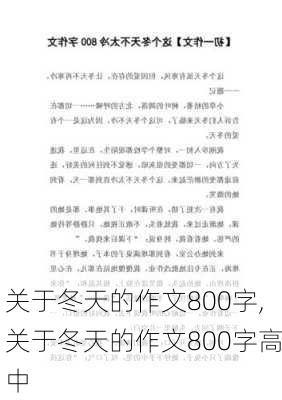 关于冬天的作文800字,关于冬天的作文800字高中