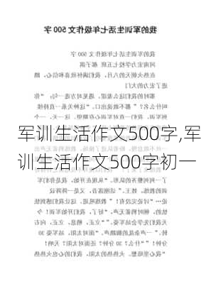 军训生活作文500字,军训生活作文500字初一