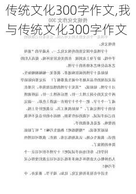 传统文化300字作文,我与传统文化300字作文