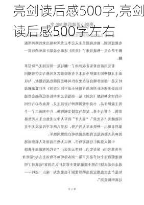 亮剑读后感500字,亮剑读后感500字左右