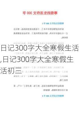 日记300字大全寒假生活,日记300字大全寒假生活初三