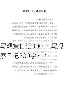 写观察日记300字,写观察日记300字左右