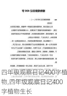 四年级观察日记400字植物,四年级观察日记400字植物生长