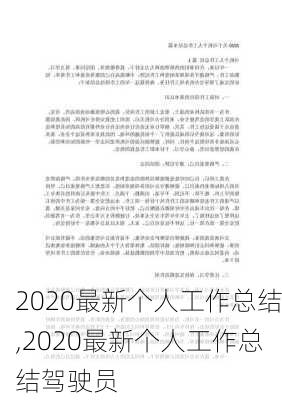 2020最新个人工作总结,2020最新个人工作总结驾驶员