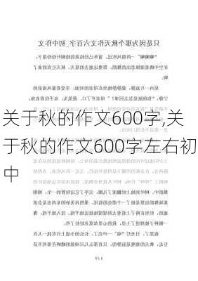 关于秋的作文600字,关于秋的作文600字左右初中