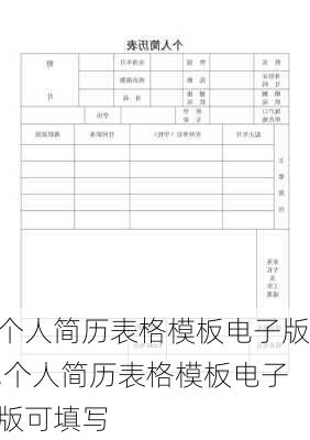 个人简历表格模板电子版,个人简历表格模板电子版可填写