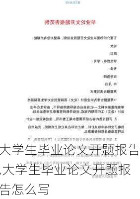 大学生毕业论文开题报告,大学生毕业论文开题报告怎么写