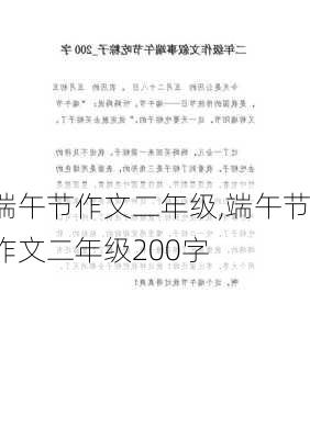 端午节作文二年级,端午节作文二年级200字