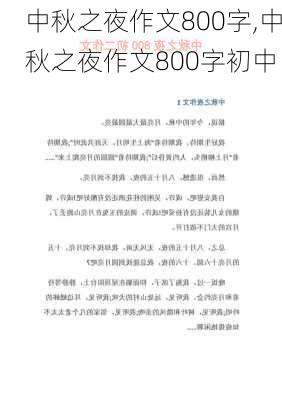 中秋之夜作文800字,中秋之夜作文800字初中