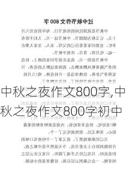 中秋之夜作文800字,中秋之夜作文800字初中