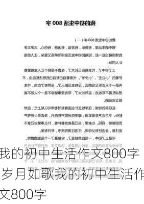 我的初中生活作文800字,岁月如歌我的初中生活作文800字