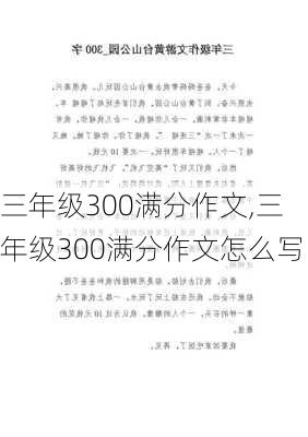 三年级300满分作文,三年级300满分作文怎么写