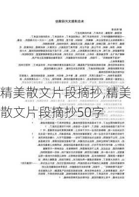 精美散文片段摘抄,精美散文片段摘抄50字