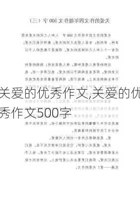 关爱的优秀作文,关爱的优秀作文500字