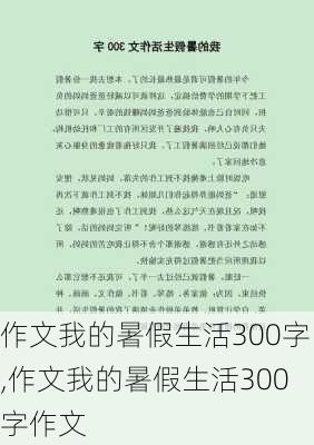 作文我的暑假生活300字,作文我的暑假生活300字作文