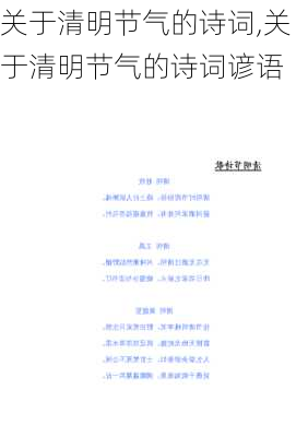 关于清明节气的诗词,关于清明节气的诗词谚语