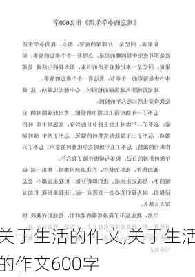 关于生活的作文,关于生活的作文600字