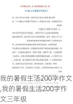 我的暑假生活200字作文,我的暑假生活200字作文三年级