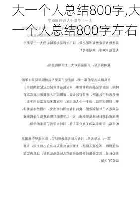 大一个人总结800字,大一个人总结800字左右