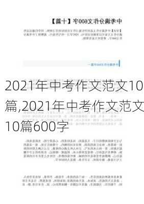 2021年中考作文范文10篇,2021年中考作文范文10篇600字