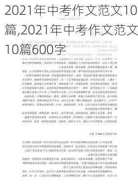 2021年中考作文范文10篇,2021年中考作文范文10篇600字