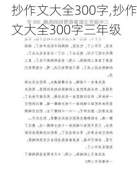 抄作文大全300字,抄作文大全300字三年级