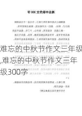 难忘的中秋节作文三年级,难忘的中秋节作文三年级300字