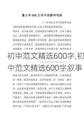 初中范文精选600字,初中范文精选600字叙事