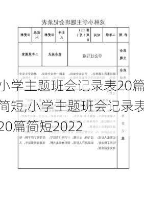 小学主题班会记录表20篇简短,小学主题班会记录表20篇简短2022