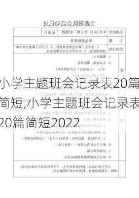 小学主题班会记录表20篇简短,小学主题班会记录表20篇简短2022