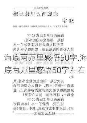 海底两万里感悟50字,海底两万里感悟50字左右