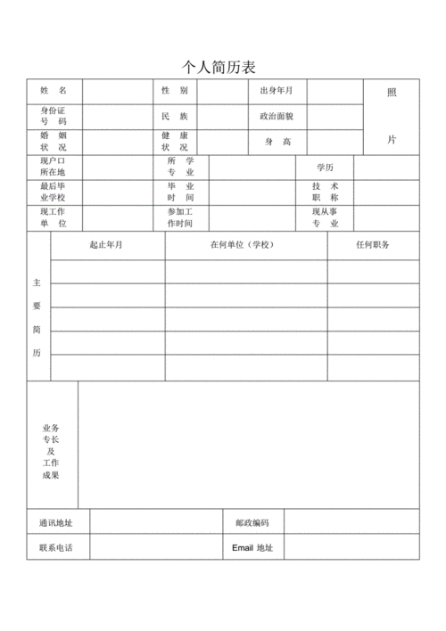 简历表格 个人简历,简历表格 个人简历电子版免费