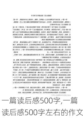 一篇读后感500字,一篇读后感500字左右的作文