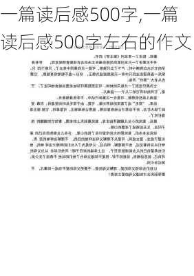 一篇读后感500字,一篇读后感500字左右的作文