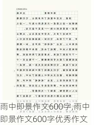 雨中即景作文600字,雨中即景作文600字优秀作文