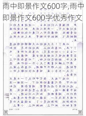 雨中即景作文600字,雨中即景作文600字优秀作文