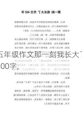 五年级作文那一刻我长大了400字,