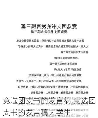 竞选团支书的发言稿,竞选团支书的发言稿大学生