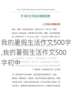 我的暑假生活作文500字,我的暑假生活作文500字初中