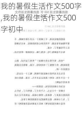 我的暑假生活作文500字,我的暑假生活作文500字初中